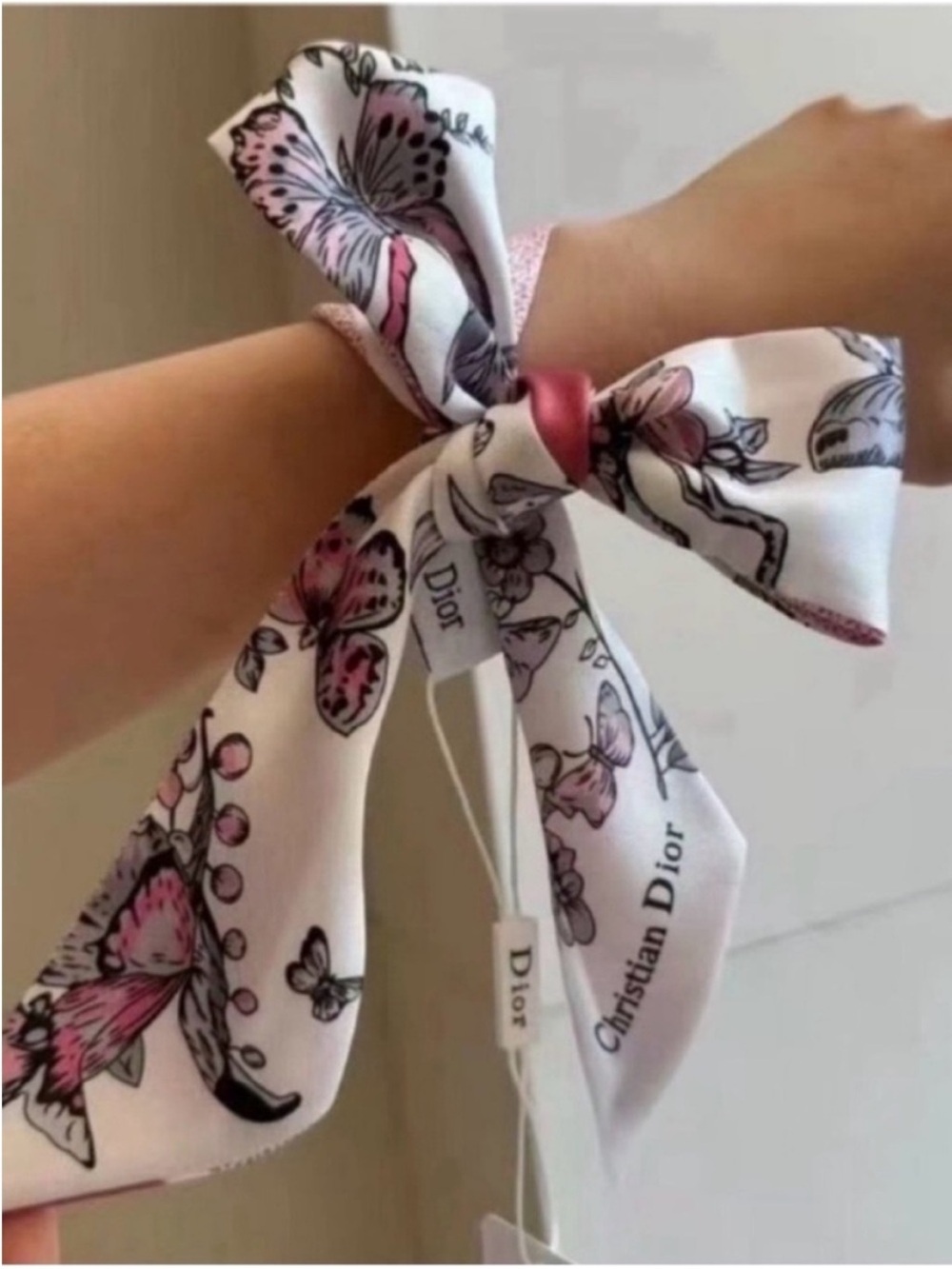 Dior beauty pink  silk  scarf